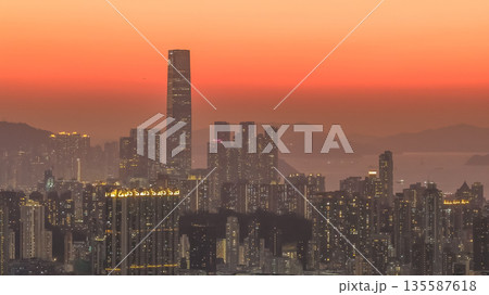 Jan 11 2026 Modern Urban Skyline of Kowloon West District in Hong Kong 135587618