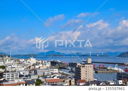 しまなみ海道 来島海峡第二大橋 来島海峡第一大橋 しまなみ海道 来島海峡第二大橋 来島海峡第一大橋 135587661