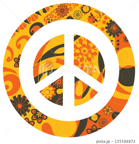 Abstract floral peace sign in vector 135588872