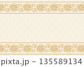 エレガントな牡丹の花をあしらったビンテージ背景フレーム 135589134