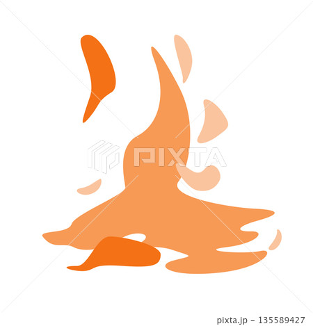Warm orange fluid abstract shape with layered organic motion and open composition, fire flames, water or juice splash. Vector for vibrant textile prints, modern website graphics, poster backgrounds. Warm orange fluid abstract shape with layered organic motion and open composition, fire flames, water or juice splash. Vector for vibrant textile prints, modern website graphics, poster backgrounds. 135589427