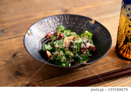 オクラとタコの和え物 135589679