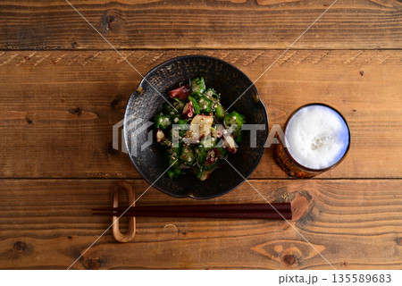 オクラとタコの和え物 135589683