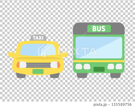 タクシーとバスのイラスト 135589756