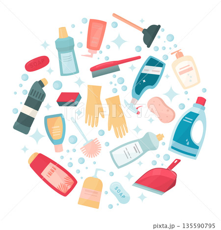 Cleaning Supplies collection 135590795