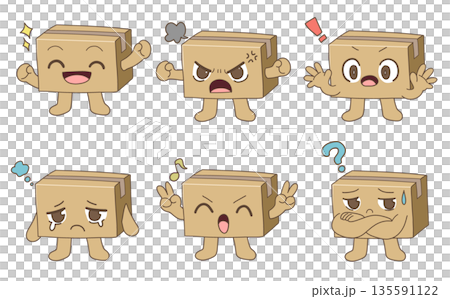 Cardboard character illustration Cardboard character illustration 135591122