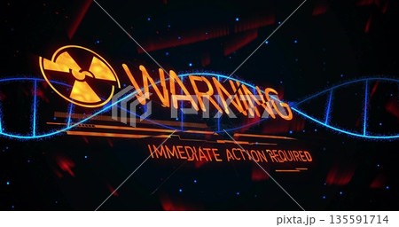 Showing warning interface flashing radiation...のイラスト素材 [135591714] - PIXTA