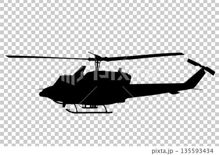 Helicopter icon. Military Attack Helicopter Silhouette Isolated on transparent, isolated  Background 135593434