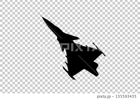 Fighter jet icon. Modern Fighter Jet Silhouette Isolated on transparent, isolated  Background 135593435