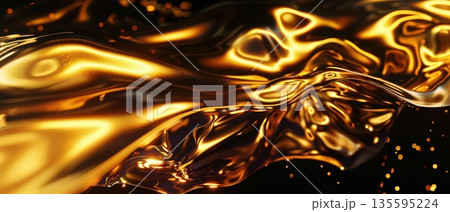 Liquid gold and silver abstract texture background 135595224