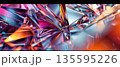 Colorful crystal surface with light reflections 135595226