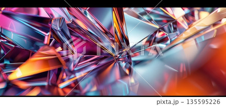 Colorful crystal surface with light reflections 135595226