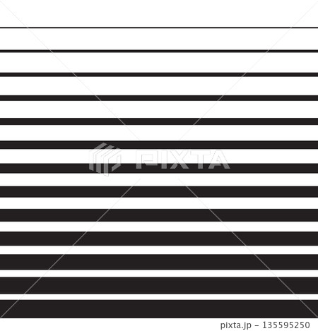 Black striped halftone gradient lines texture. Fading horizontal stripes gradation background from thin to thick. Black halftone parallel lines pattern isolated on white backdrop vector illustration Black striped halftone gradient lines texture. Fading horizontal stripes gradation background from thin to thick. Black halftone parallel lines pattern isolated on white backdrop vector illustration 135595250