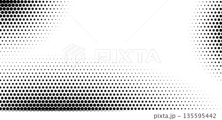 Dot grid pattern vector illustration. Simple black white point background with small and large polka dots. Abstract futuristic dotted mesh with gradient effect. Geometric minimal digital design Dot grid pattern vector illustration. Simple black white point background with small and large polka dots. Abstract futuristic dotted mesh with gradient effect. Geometric minimal digital design 135595442