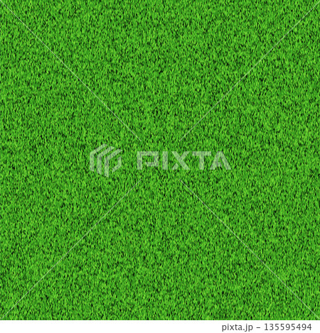 Green grass field background top view for soccer, golf, baseball, football. Realistic summer fresh lawn carpet. Green field wallpaper. Vector illustration 135595494
