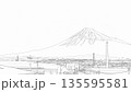 新幹線から見た富士山の塗り絵 135595581
