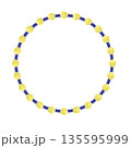 蠟梅の花の円形飾り枠イラスト 135595999