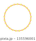 蠟梅の花の円形飾り枠イラスト 135596001