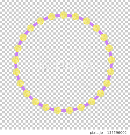 蠟梅の花の円形飾り枠イラスト 135596002