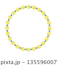 蠟梅の花の円形飾り枠イラスト 135596007