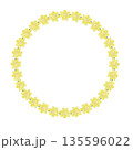 蠟梅の花の円形飾り枠イラスト 135596022