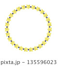 蠟梅の花の円形飾り枠イラスト 135596023