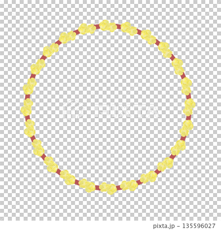 由蠟梅花組成的圓形裝飾框的插圖 135596027