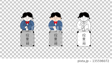 高中男生將選票投入投票箱 | 選舉、學生會與公民教育 135596072