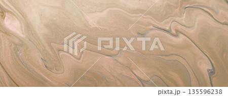 Abstract fluid art background in beige brown tones with marble texture and acrylic pour painting style, macro Abstract fluid art background in beige brown tones with marble texture and acrylic pour painting style, macro 135596238