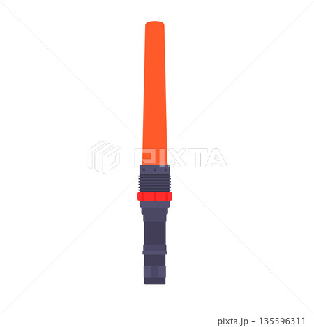 Traffic Baton Flat Illustration. Clean Icon Design Element on Isolated White Background Traffic Baton Flat Illustration. Clean Icon Design Element on Isolated White Background 135596311
