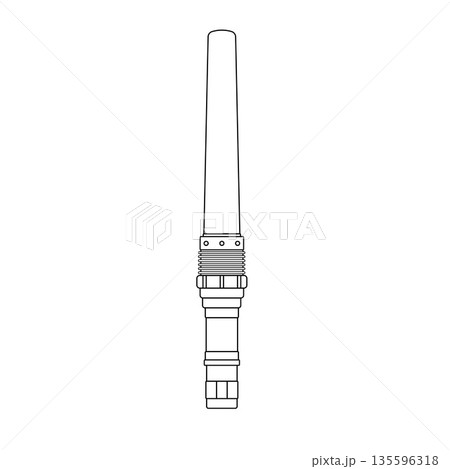 Traffic Baton Outline Icon Illustration on White Background 135596318
