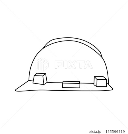 Safety Helmet Outline Icon Illustration on White Background Safety Helmet Outline Icon Illustration on White Background 135596319