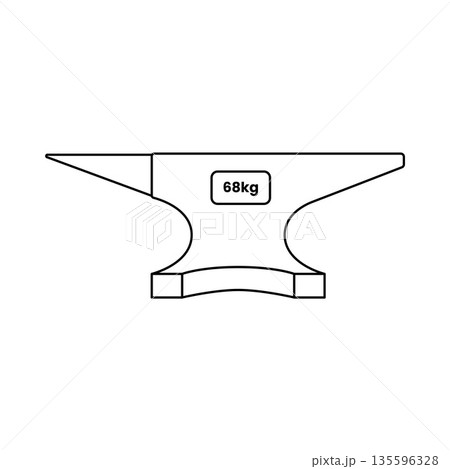 Blacksmith Anvil Outline Icon Illustration on White Background Blacksmith Anvil Outline Icon Illustration on White Background 135596328