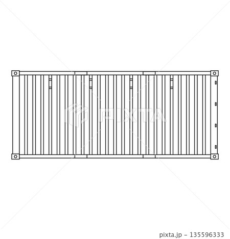 Shipping Container Outline Icon Illustration on White Background Shipping Container Outline Icon Illustration on White Background 135596333