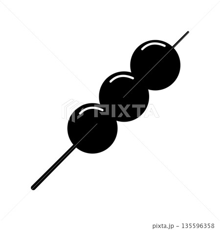 Dango Silhouette. Black and White Icon Design Elements on Isolated White Background Dango Silhouette. Black and White Icon Design Elements on Isolated White Background 135596358