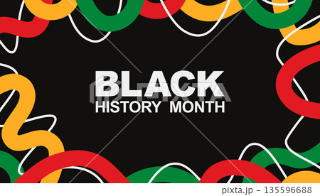 Black History Month. Abstract celebration Banner. African American History. Vector illustration 135596688