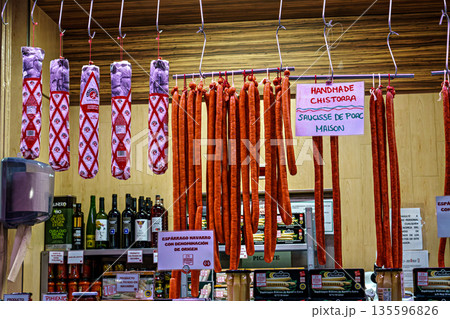 Pamplona, Spain - Oct 09, 2025: Mercado de Santo Domingo, local food market in Pamplona, Navarre, Spain. 135596826
