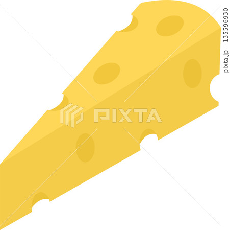 Cheese Chunk Flat Illustration. Clean Icon Design Element on Transparent Background Cheese Chunk Flat Illustration. Clean Icon Design Element on Transparent Background 135596930