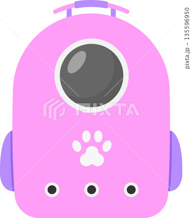 Cat Backpack Carrier Flat Illustration. Clean Icon Design Element on Transparent Background Cat Backpack Carrier Flat Illustration. Clean Icon Design Element on Transparent Background 135596950
