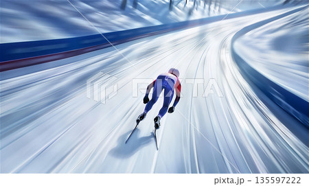 スピードスケート競技の選手 スピードスケート競技の選手 135597222