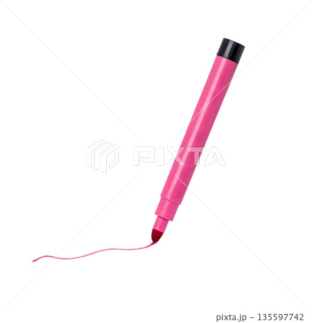 Felt Tip Pen. Marker pen. Pink Felt-Tip Pen isolated Felt Tip Pen. Marker pen. Pink Felt-Tip Pen isolated 135597742