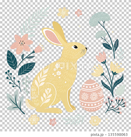 Adorable bunny vector illustration for stock 135598063