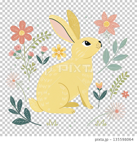 Adorable bunny vector illustration for stock 135598064