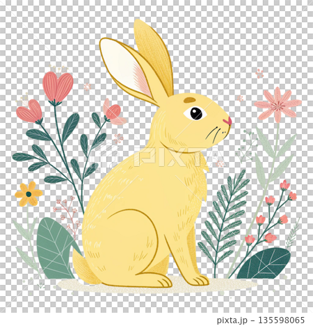 Adorable bunny vector illustration for stock 135598065
