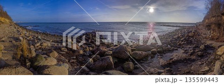 Panorama of rocky Baltic coast near Groemitz Panorama of rocky Baltic coast near Groemitz 135599443