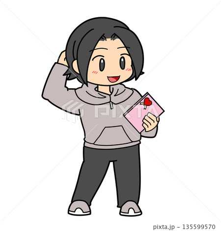 プレゼントを持って喜ぶ男性 プレゼントを持って喜ぶ男性 135599570