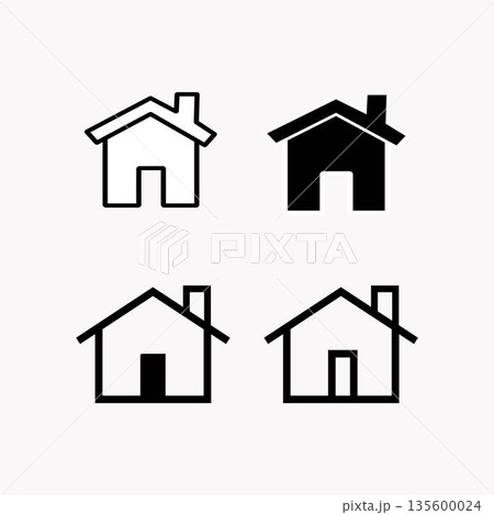 Vector home icons. High quality black style vector icons 135600024