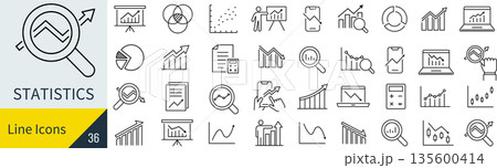 統計に関するアイコンセット 統計に関するアイコンセット 135600414