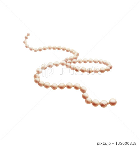 Golden pearl beads scattered on a surface as a symbol of feminine grace,elegance,luxury.Watercolor illustration with sheen,delicate light,for fashion branding, wedding themes,upscale design projects 135600819