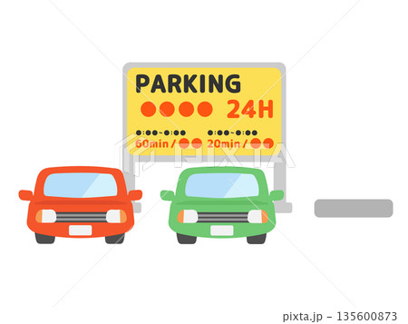 コインパーキングのイラスト 135600873